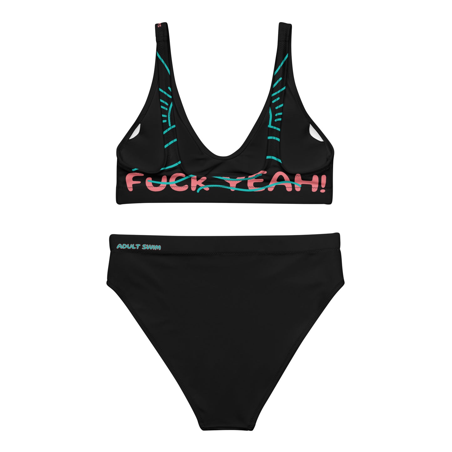 YnGuns™ "Wet & Wild" High-Waisted Black Bikini Set - ADULTS ONLY