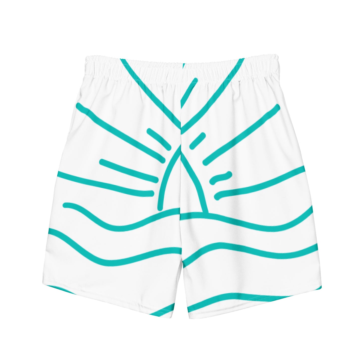 YnGuns™ "Wet & Wild" White Retro Swim Trunks