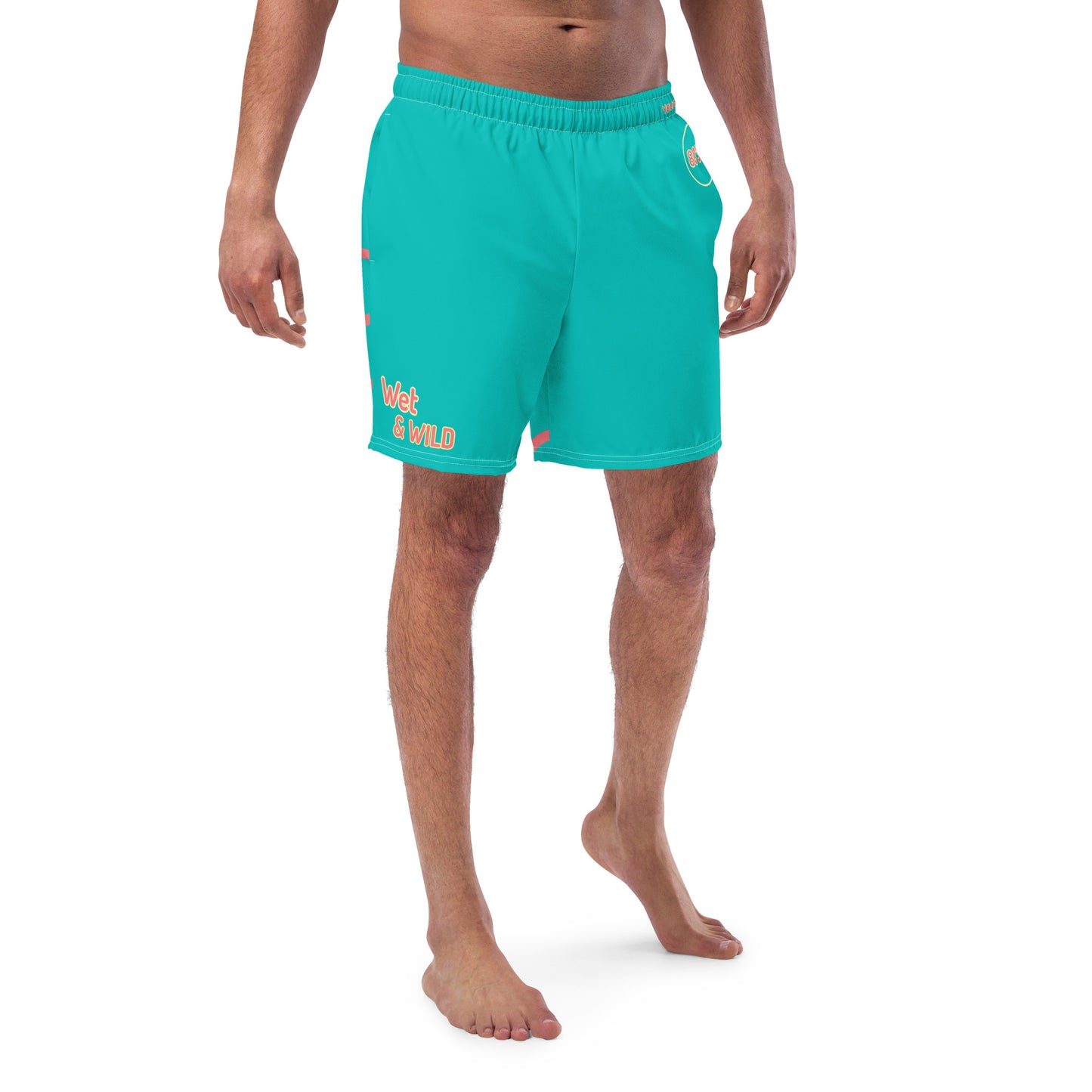 YnGuns™ "Wet & Wild" Blue Retro Swim Trunks