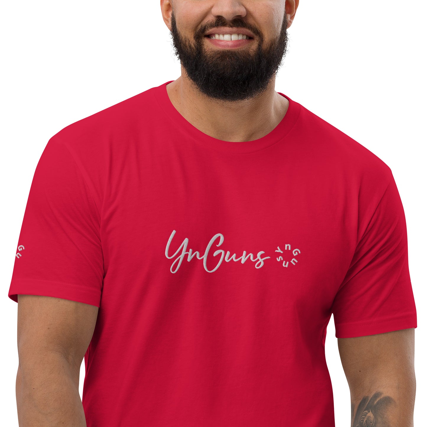 YnGuns™ Fitted Pre-Shrunk Embroidered Tee