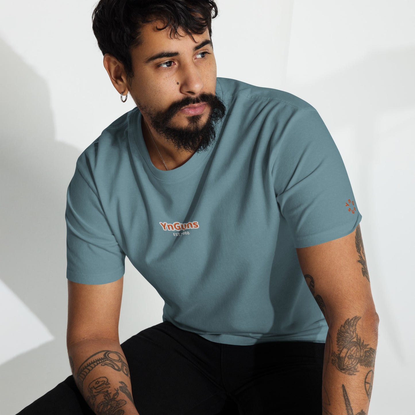 YnGuns™ Embroidered Premium Heavyweight Tee - Limited Edition