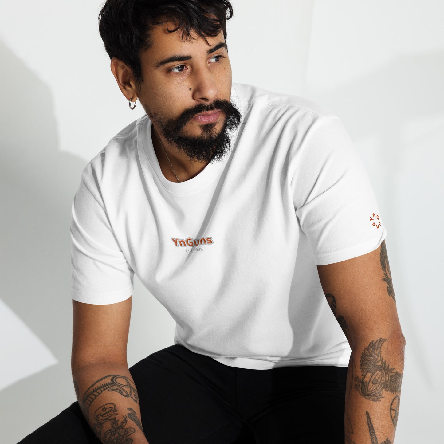 YnGuns™ Embroidered Premium Heavyweight Tee - Limited Edition