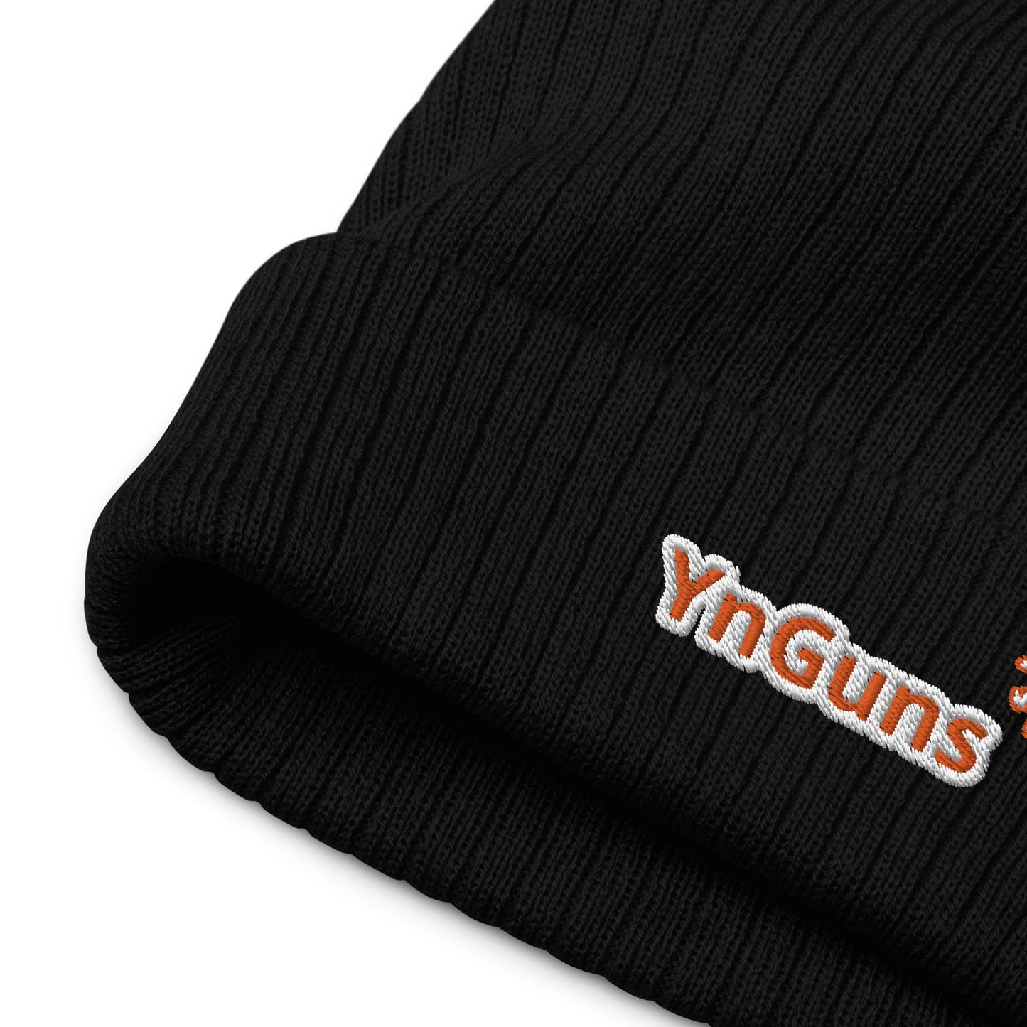 YnGuns™ 刺绣罗纹针织毛线帽