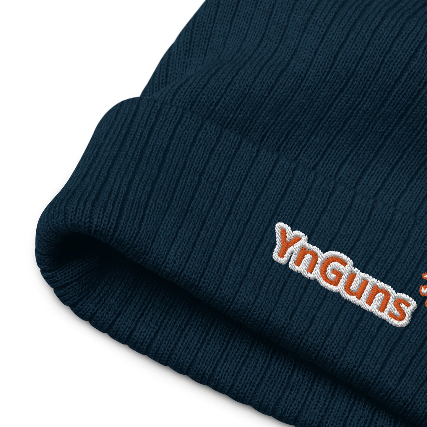 YnGuns™ 刺绣罗纹针织毛线帽