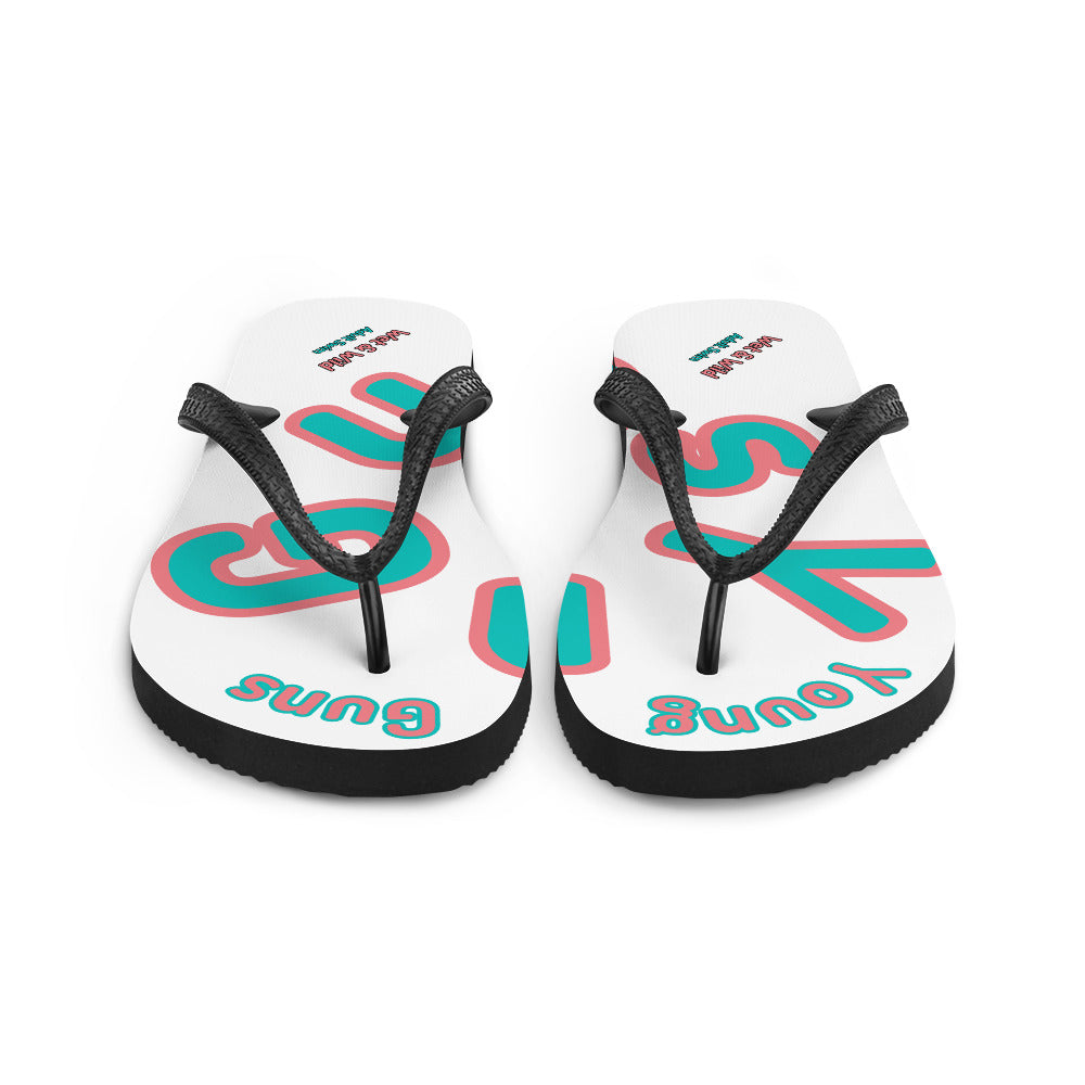 YnGuns™ 80'S Retro Beachside Flip Flops