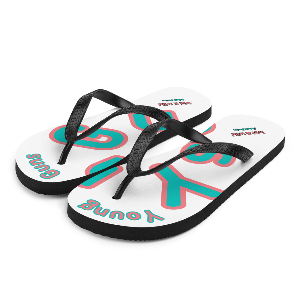 YnGuns™ 80'S Retro Beachside Flip Flops