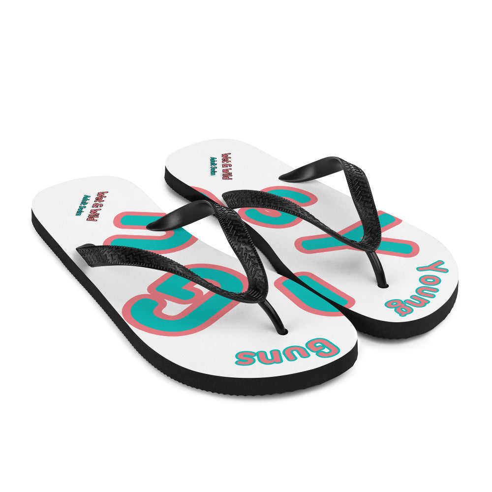 YnGuns™ 80'S Retro Beachside Flip Flops