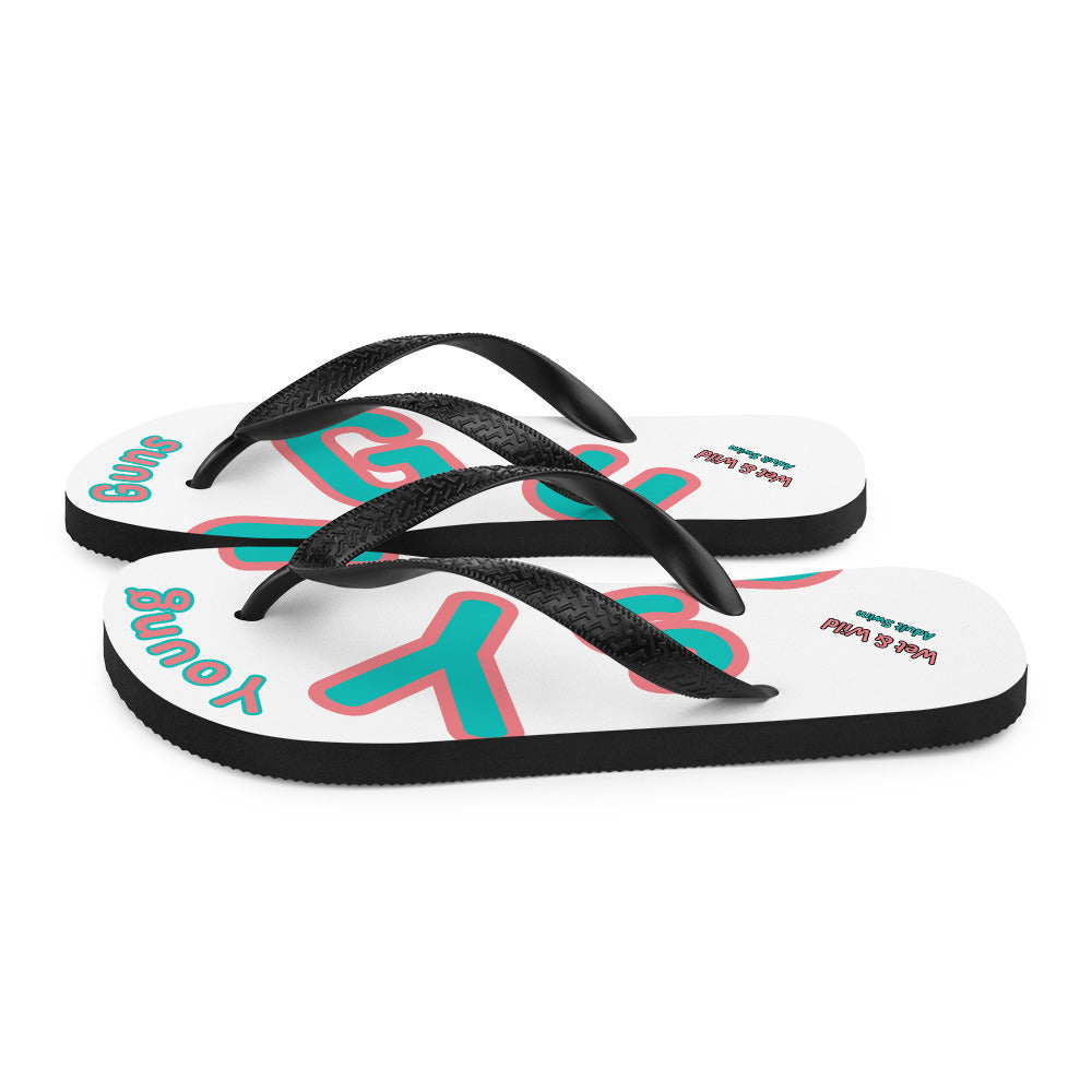 YnGuns™ 80'S Retro Beachside Flip Flops