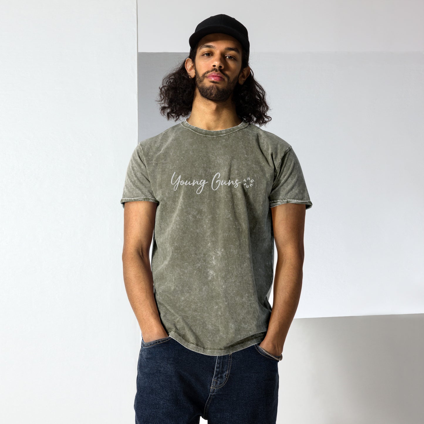 YnGuns™ Embroidered "Young Guns" Premium Denim T-Shirt - SOLD OUT