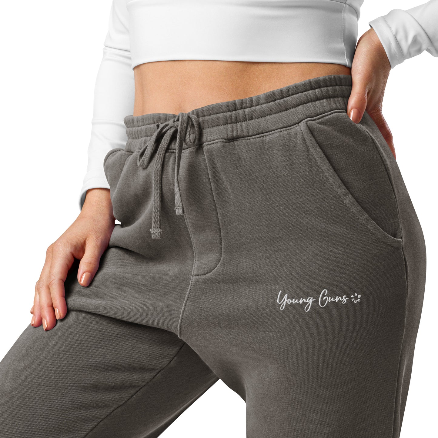 YnGuns™ Pantalones deportivos bordados "Young Guns" - Algodón hilado en anillo premium