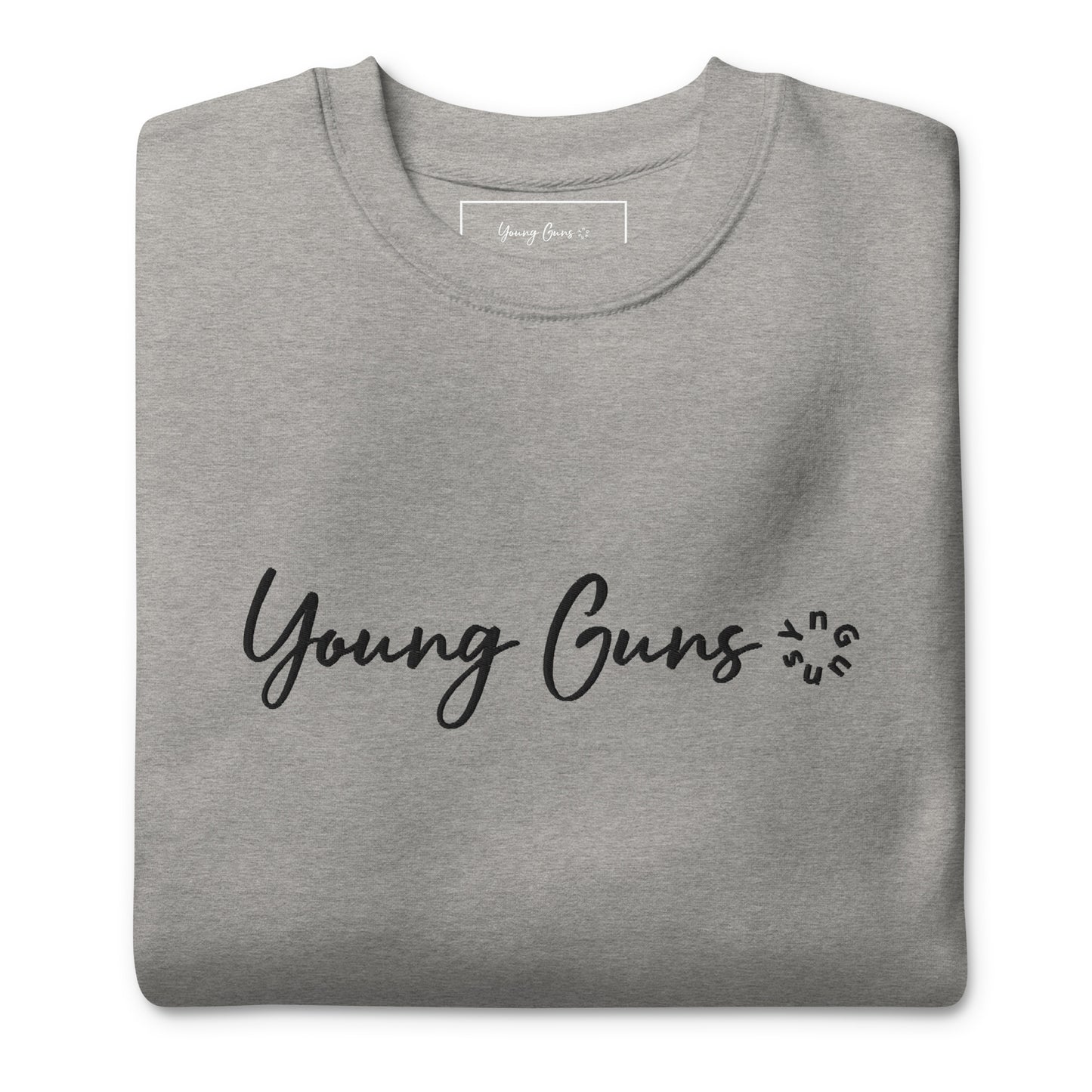 YnGuns™ Premium Black Embroidered "Young Guns" Sweatshirt