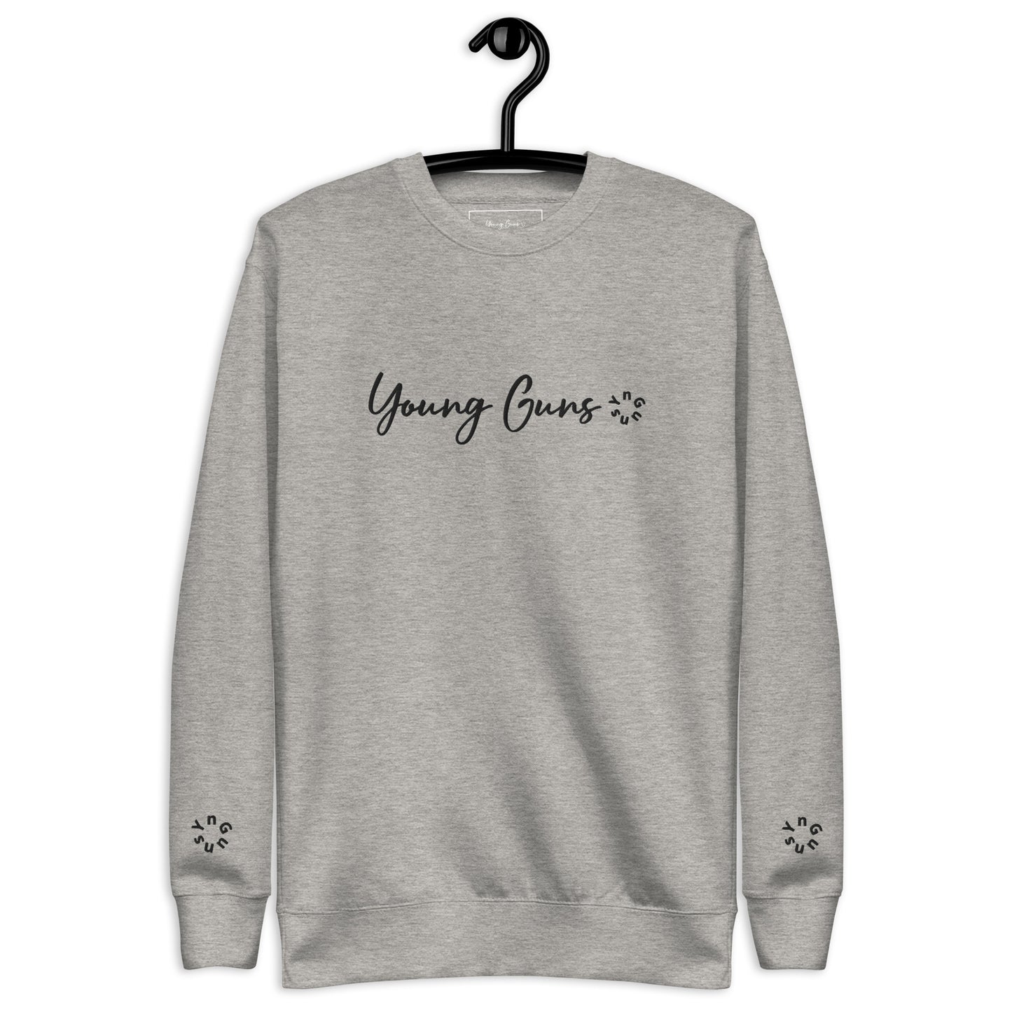 YnGuns™ Premium Black Embroidered "Young Guns" Sweatshirt