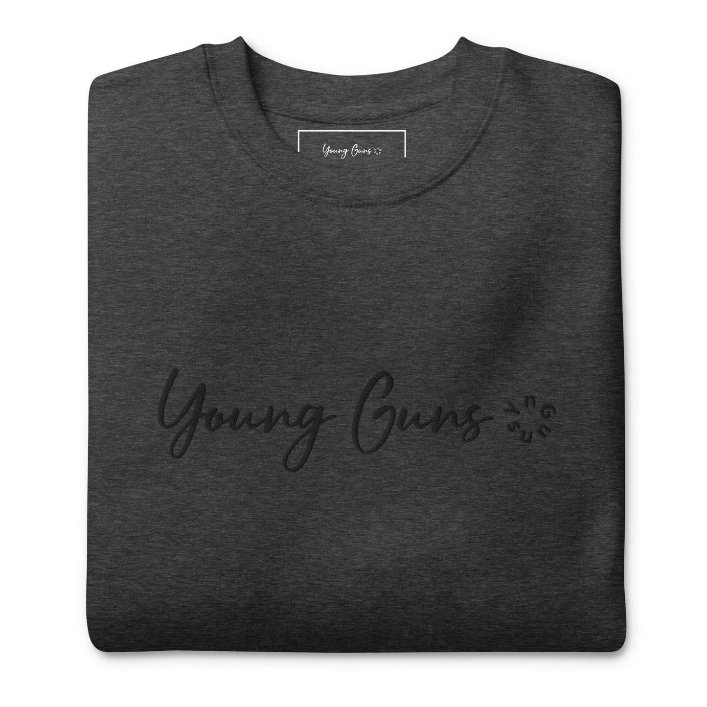 YnGuns™ 优质黑色刺绣“Young Guns”运动衫