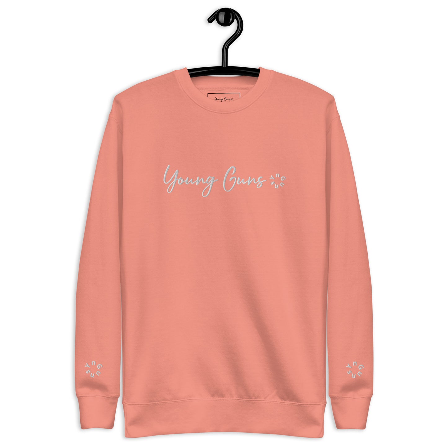 YnGuns™ Sudadera blanca premium con bordado "Young Guns"