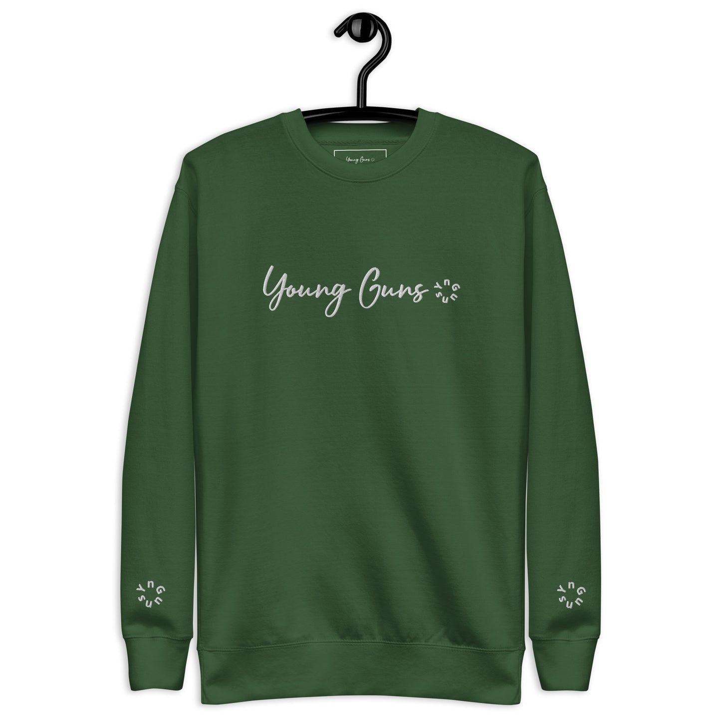 YnGuns™ Sudadera blanca premium con bordado "Young Guns"