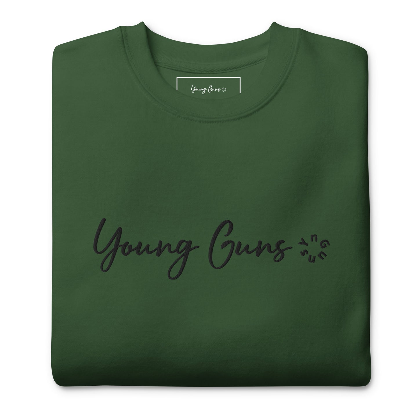 YnGuns™ Sudadera premium negra bordada "Young Guns"