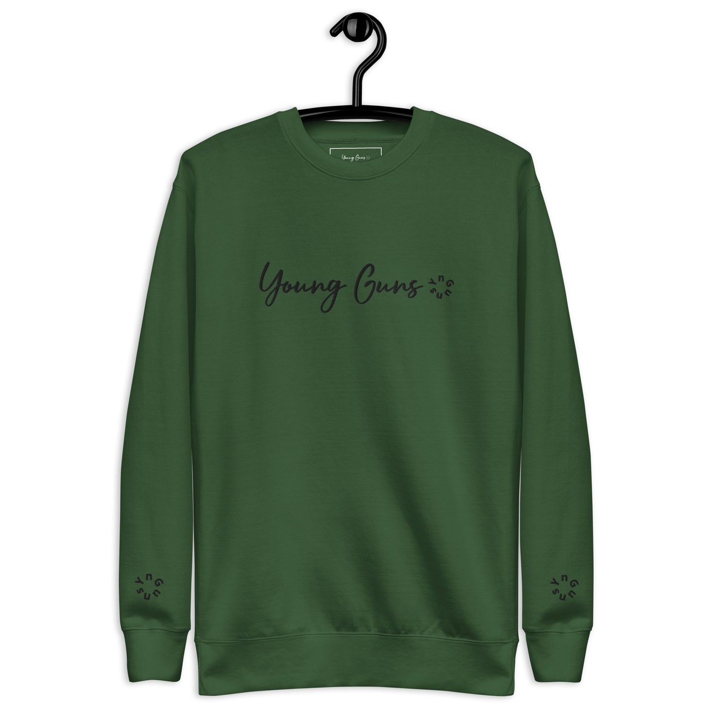 YnGuns™ Sudadera premium negra bordada "Young Guns"