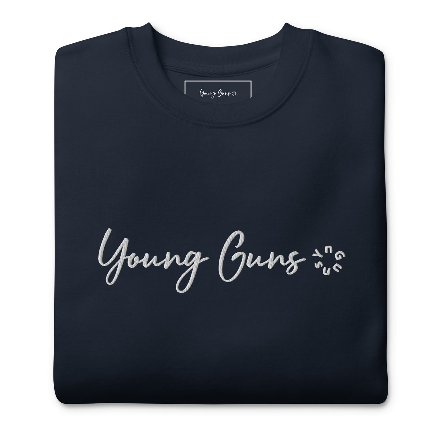 YnGuns™ Sudadera blanca premium con bordado "Young Guns"