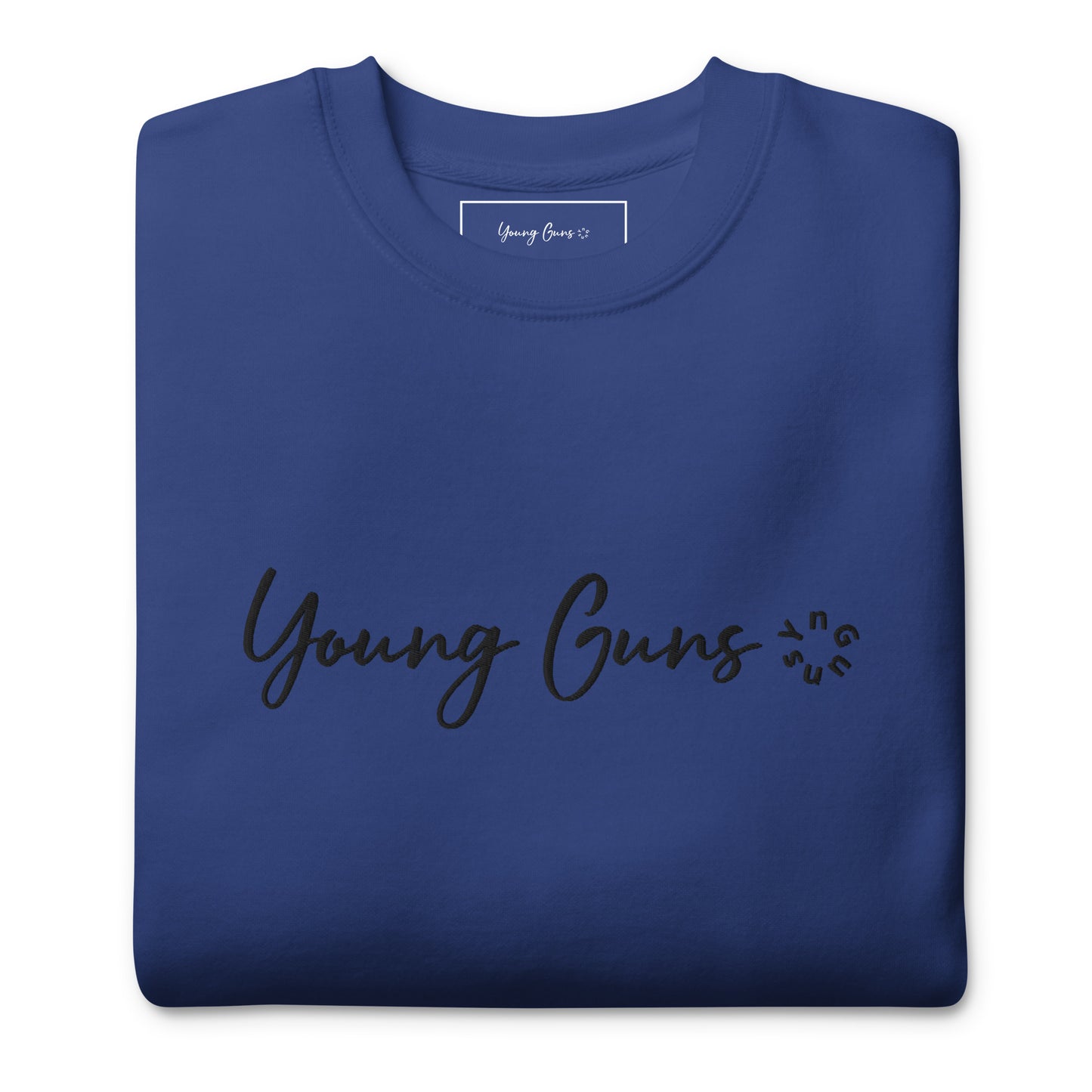 YnGuns™ 优质黑色刺绣“Young Guns”运动衫