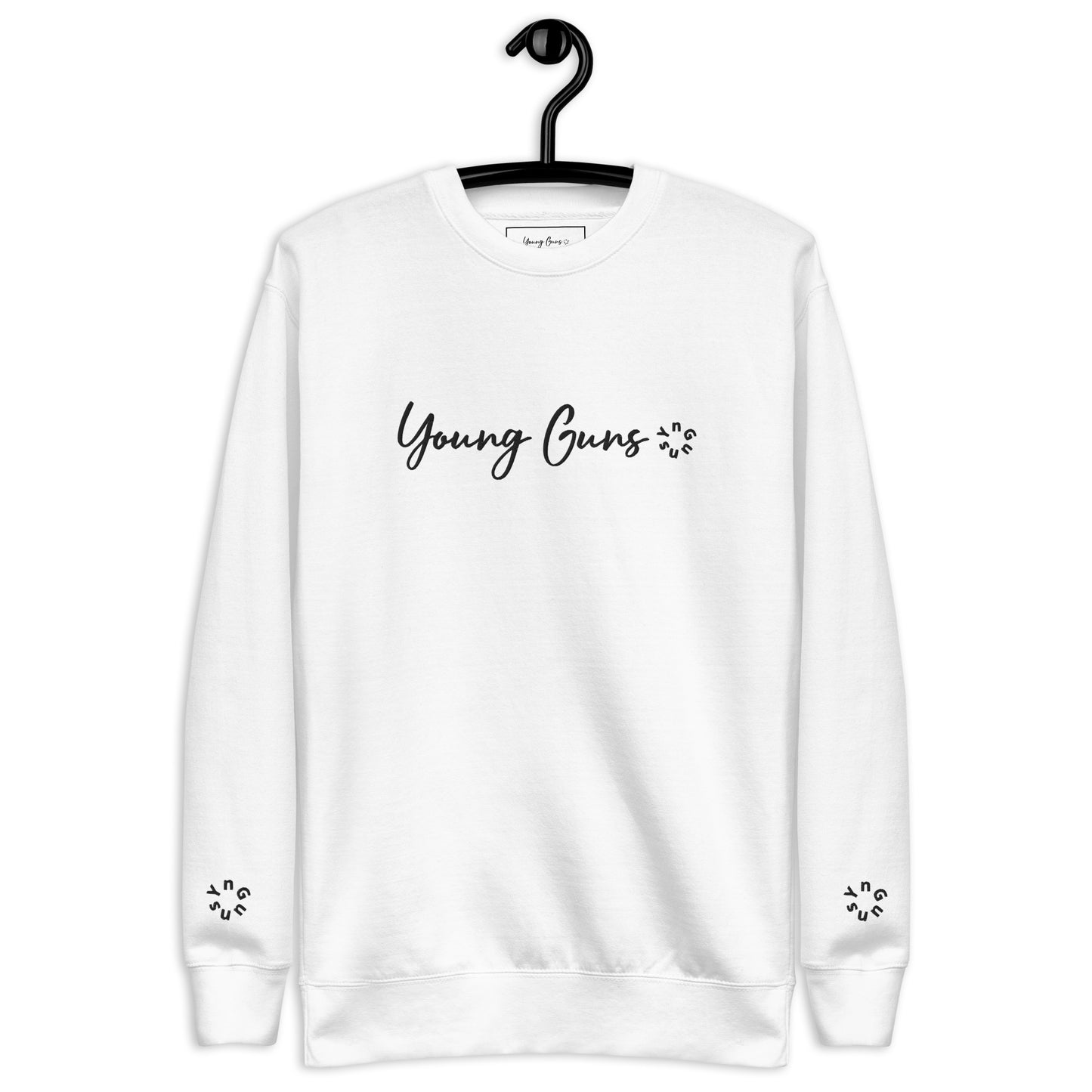 YnGuns™ Sudadera premium negra bordada "Young Guns"